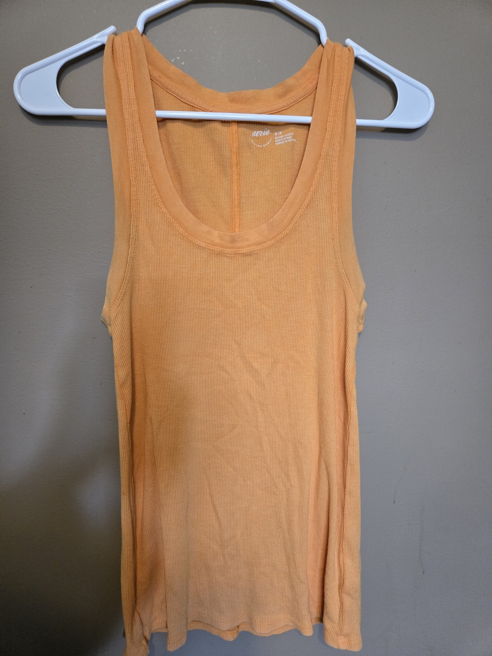 Aerie Orange Ribbed Scoop Neck Sleeveless Tank Top M
